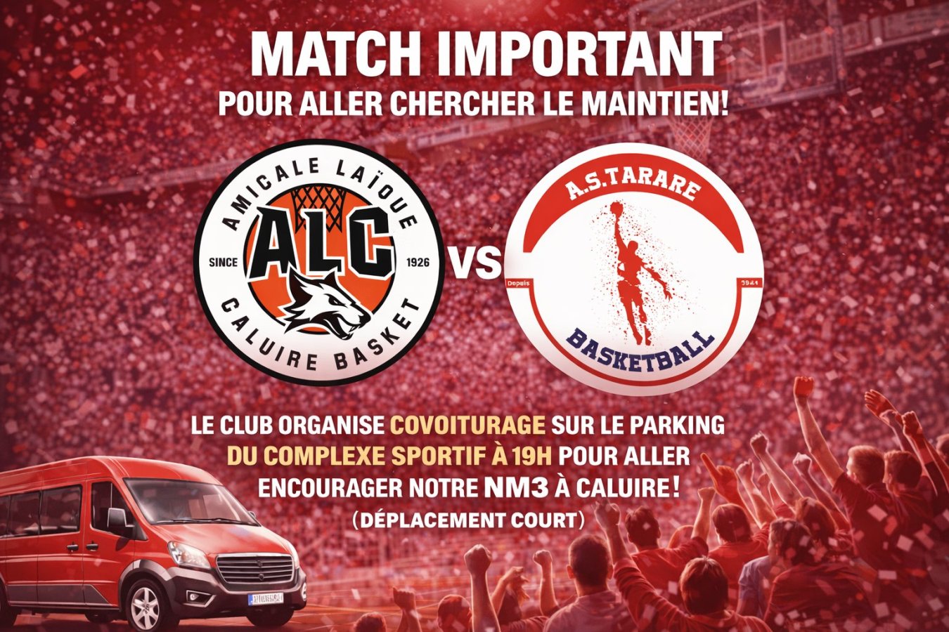 Covoiturage pour la rencontre NM3 de ce samedi 21 Mars !