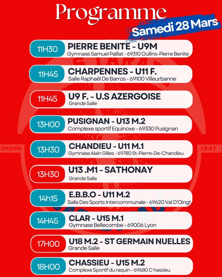 Programme du week-end
